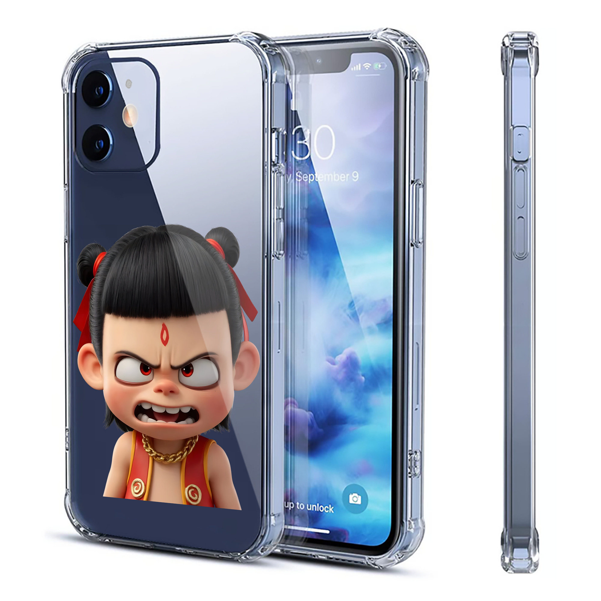 （画像用） Ne Zha 2 ナタ 魔童の大暴れ 【iPhone 12シリーズ対応】透明スマホケース（クリアソフトケース）